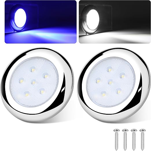 3" LED ROUND BLUE/WHITE FLUSH MOUNTED LAMP