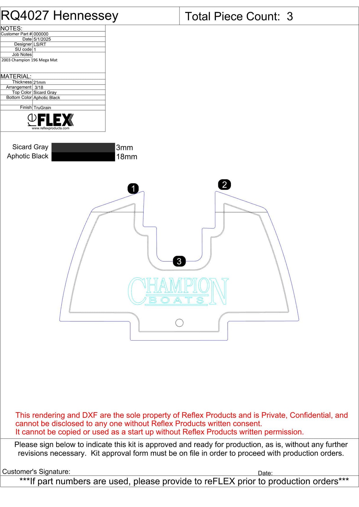 Mega-Mat for 2004-2006 Champion 196