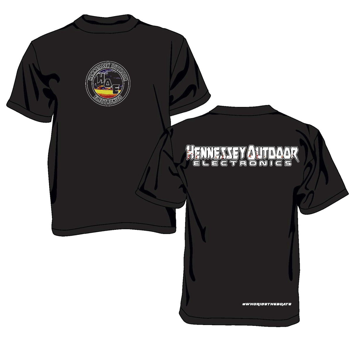 H.O.E. #whorigstheboats T-Shirt Small Logo - Black