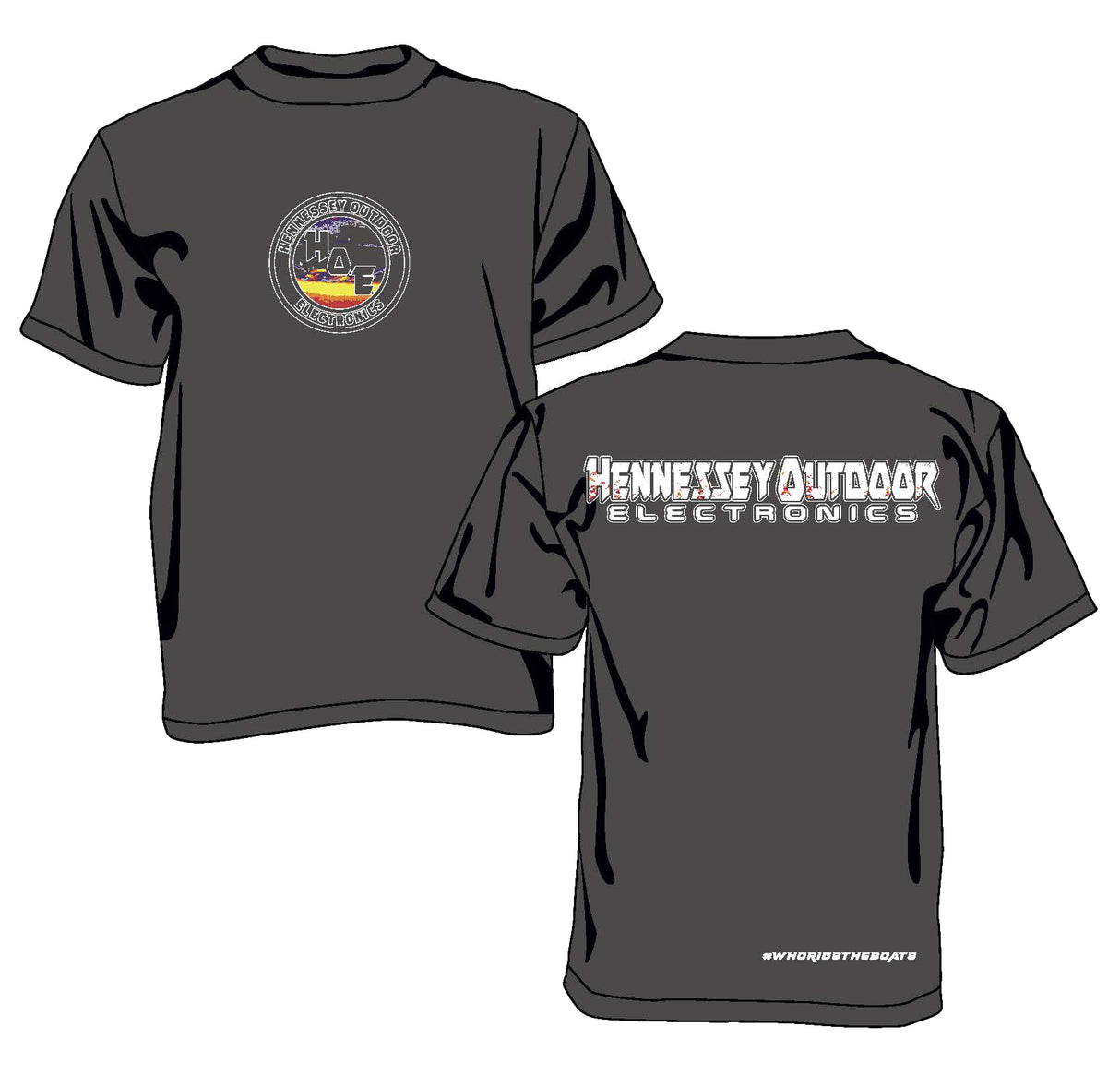 H.O.E. #whorigstheboats T-Shirt Small Logo - Grey