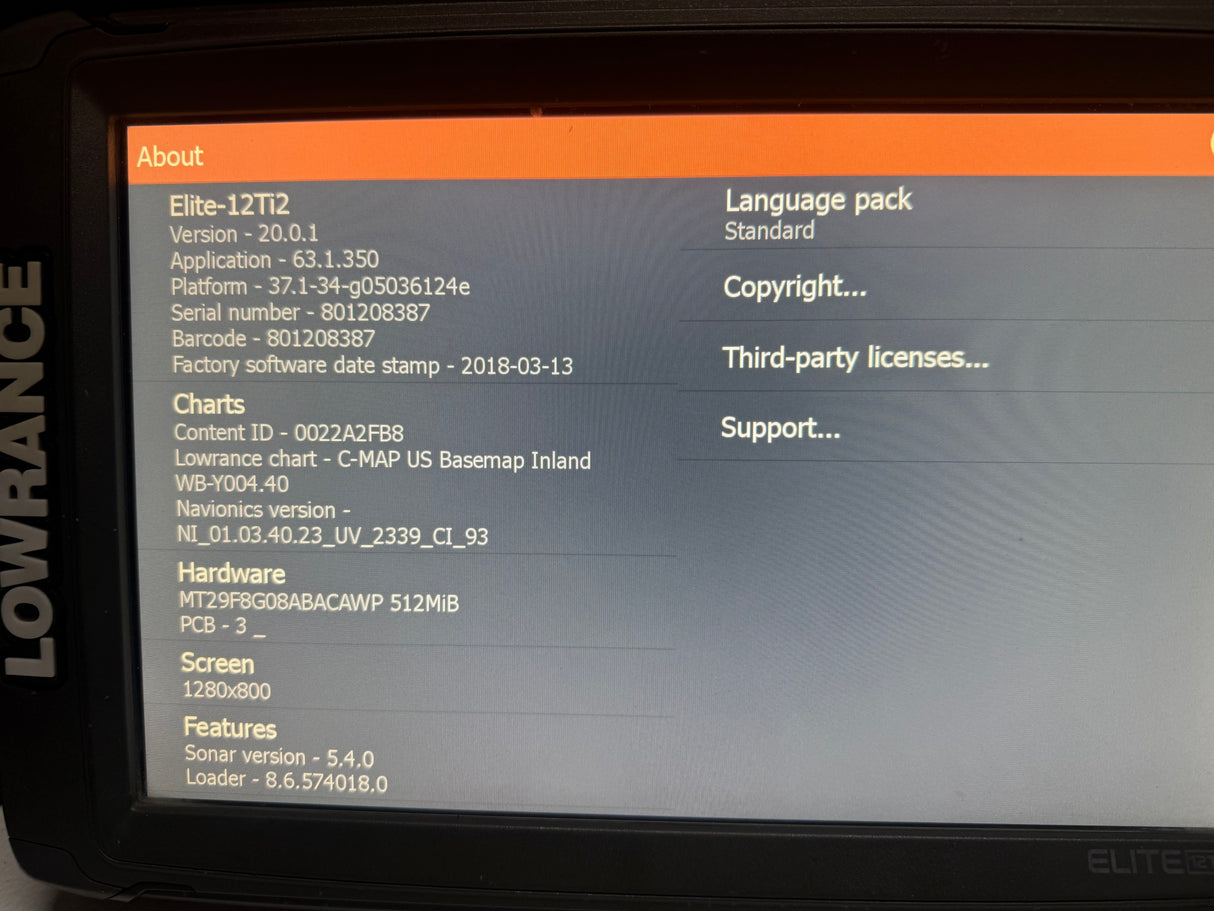 LOWRANCE ELITE 12 Ti2