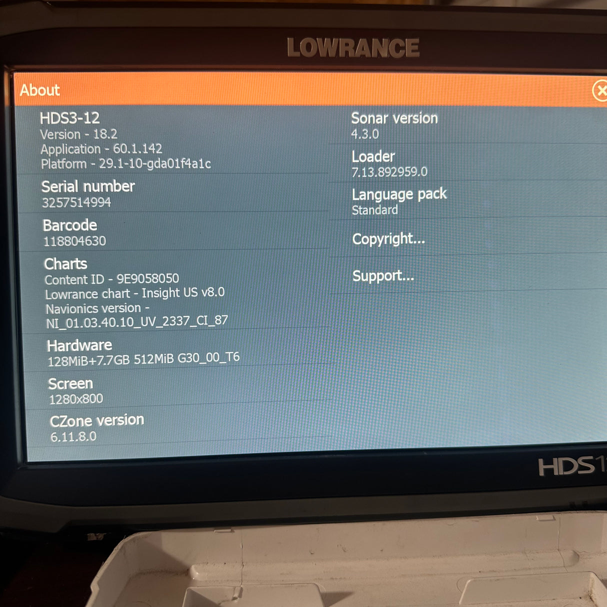 LOWRANCE HDS CARBON 12