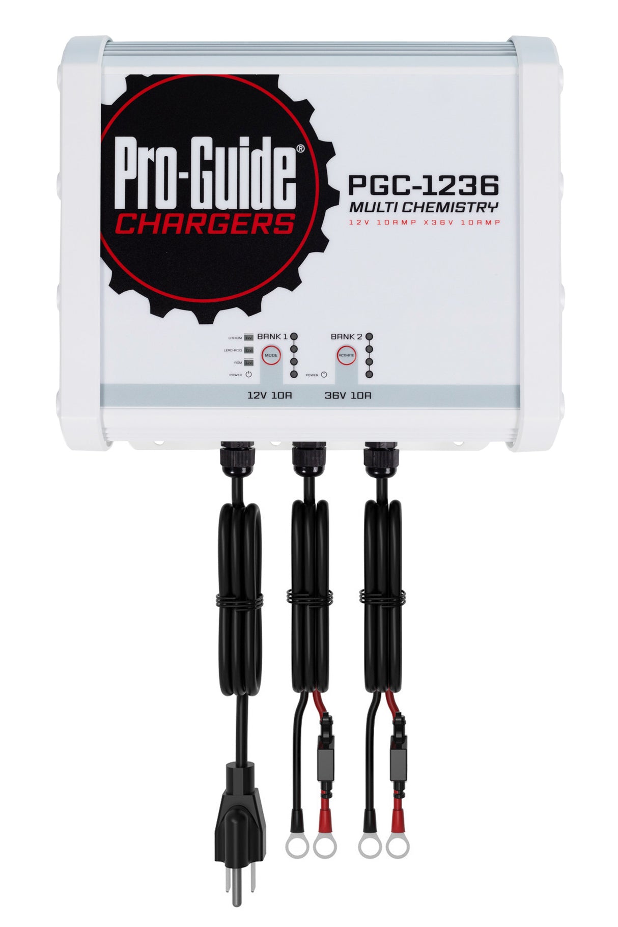 Pro-Guide PGC-1236 is a 12V Lead Acid / AGM / Lithium & 36V Lithium on-board battery charger
