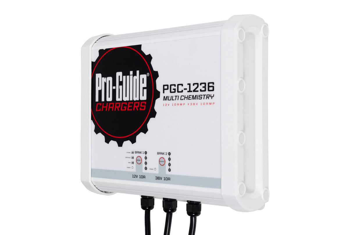 Pro-Guide PGC-1236 is a 12V Lead Acid / AGM / Lithium & 36V Lithium on-board battery charger