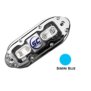 SHADOW-CASTER SCM-4 LED UNDERWATER LIGHT W/20' CABLE - 316 SS HOUSING - BIMINI BLUE