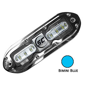 SHADOW-CASTER SCM-6 LED UNDERWATER LIGHT W/20' CABLE - 316 SS HOUSING - BIMINI BLUE