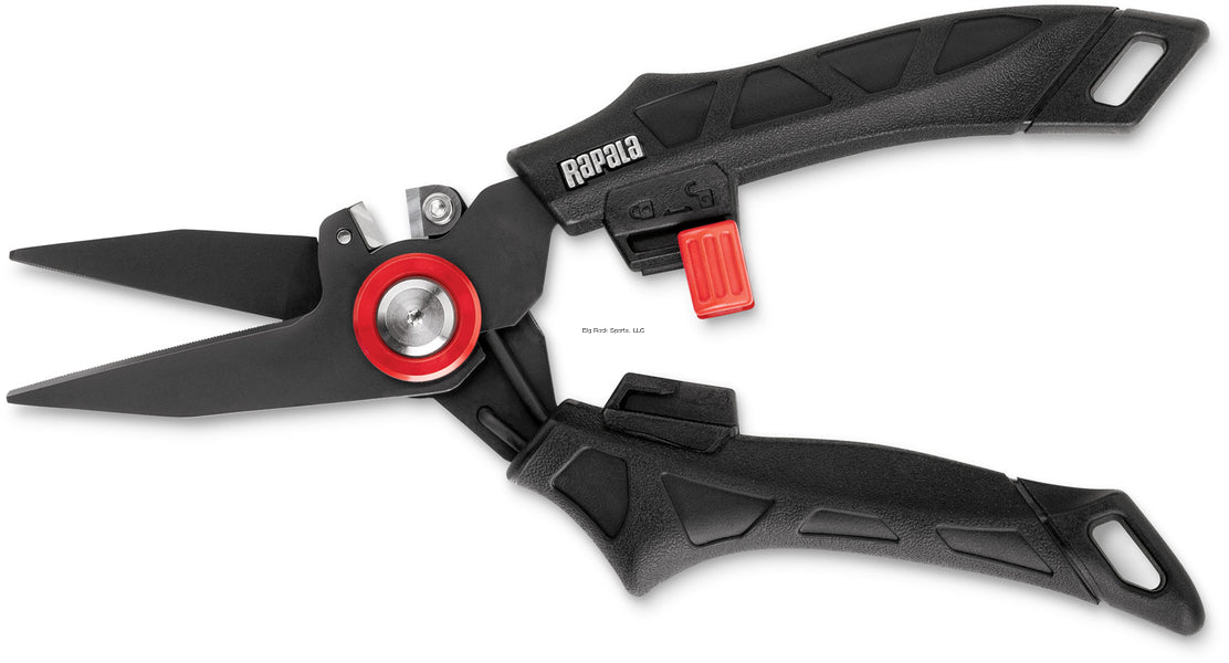 Rapala Elite Scissors, 7", Cuts Braid, Mono and Fluoro, Side Wire Cutter, Cerakote Finish, Black