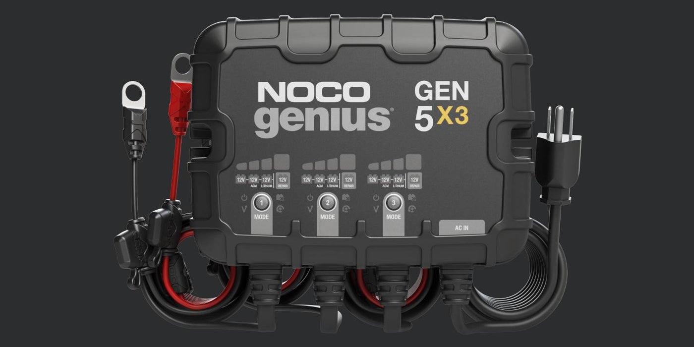 NOCO GENIUS 12V 3-Bank, 15-Amp On-Board Battery Charger