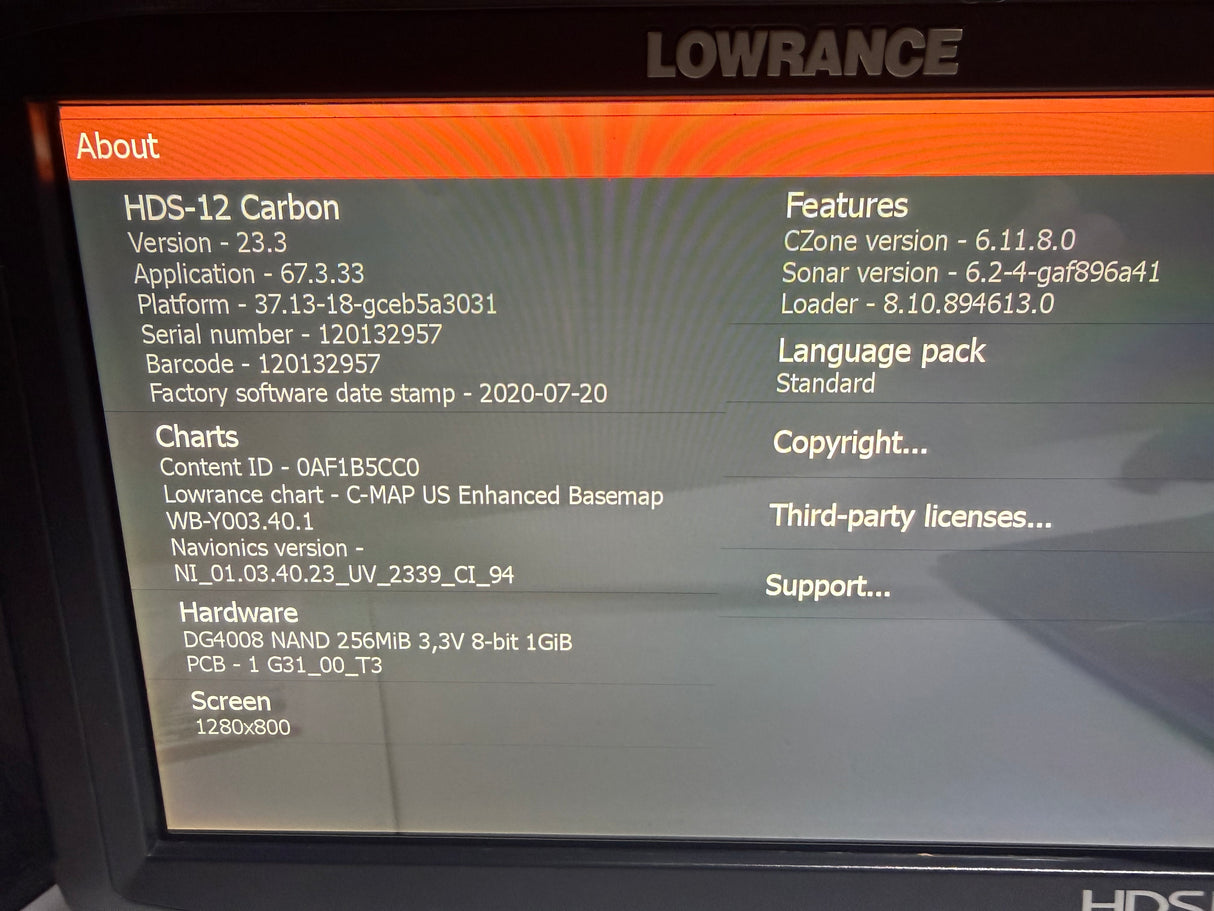 LOWRANCE HDS 12 CARBON