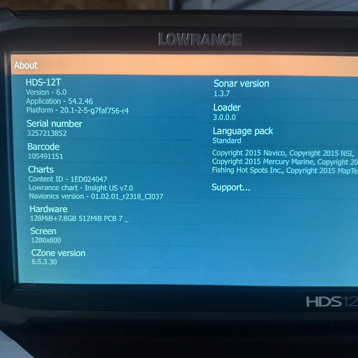 LOWRANCE HDS 12 GEN 2 touch
