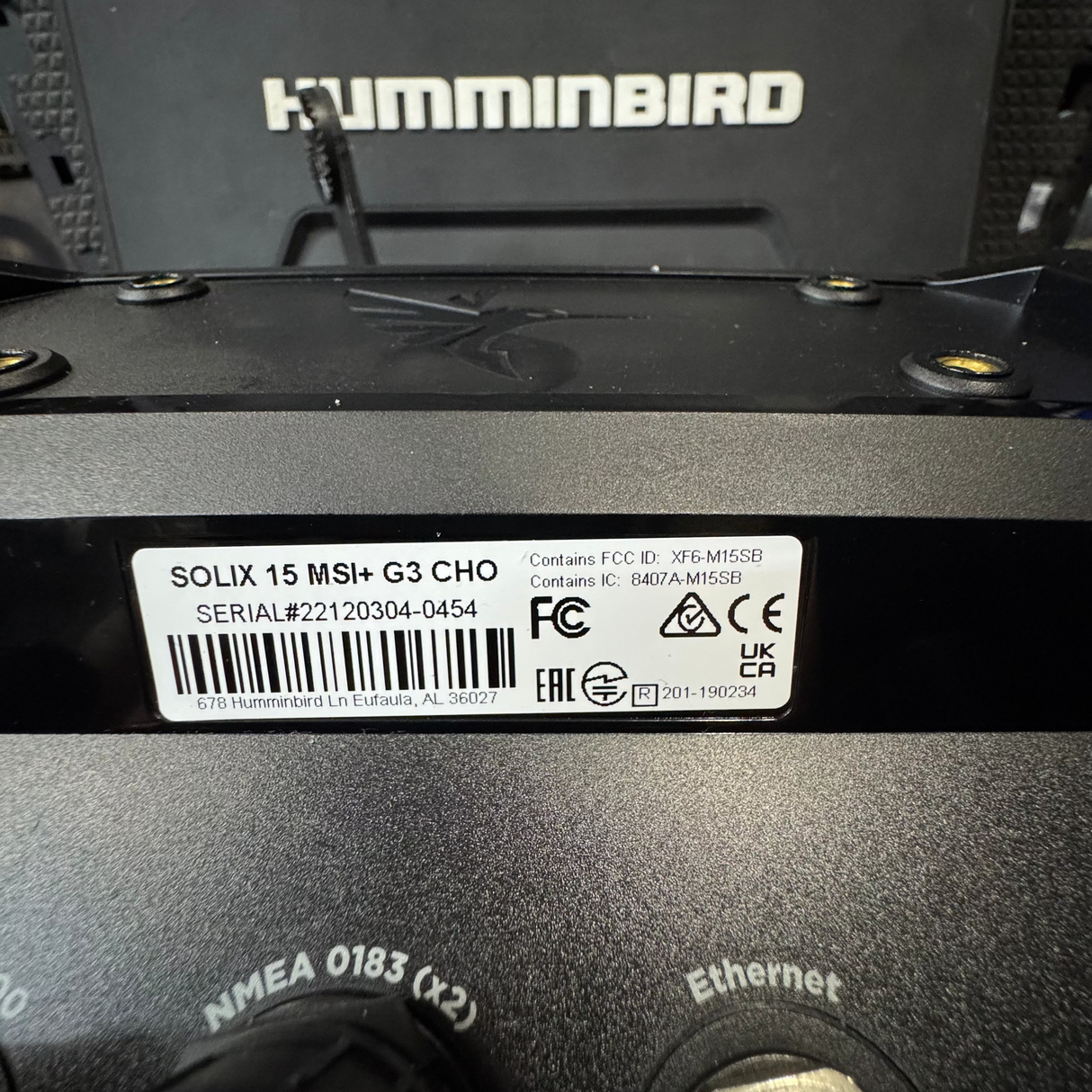 HUMMINBIRD SOLIX 15 MSI G4N CHO - USED