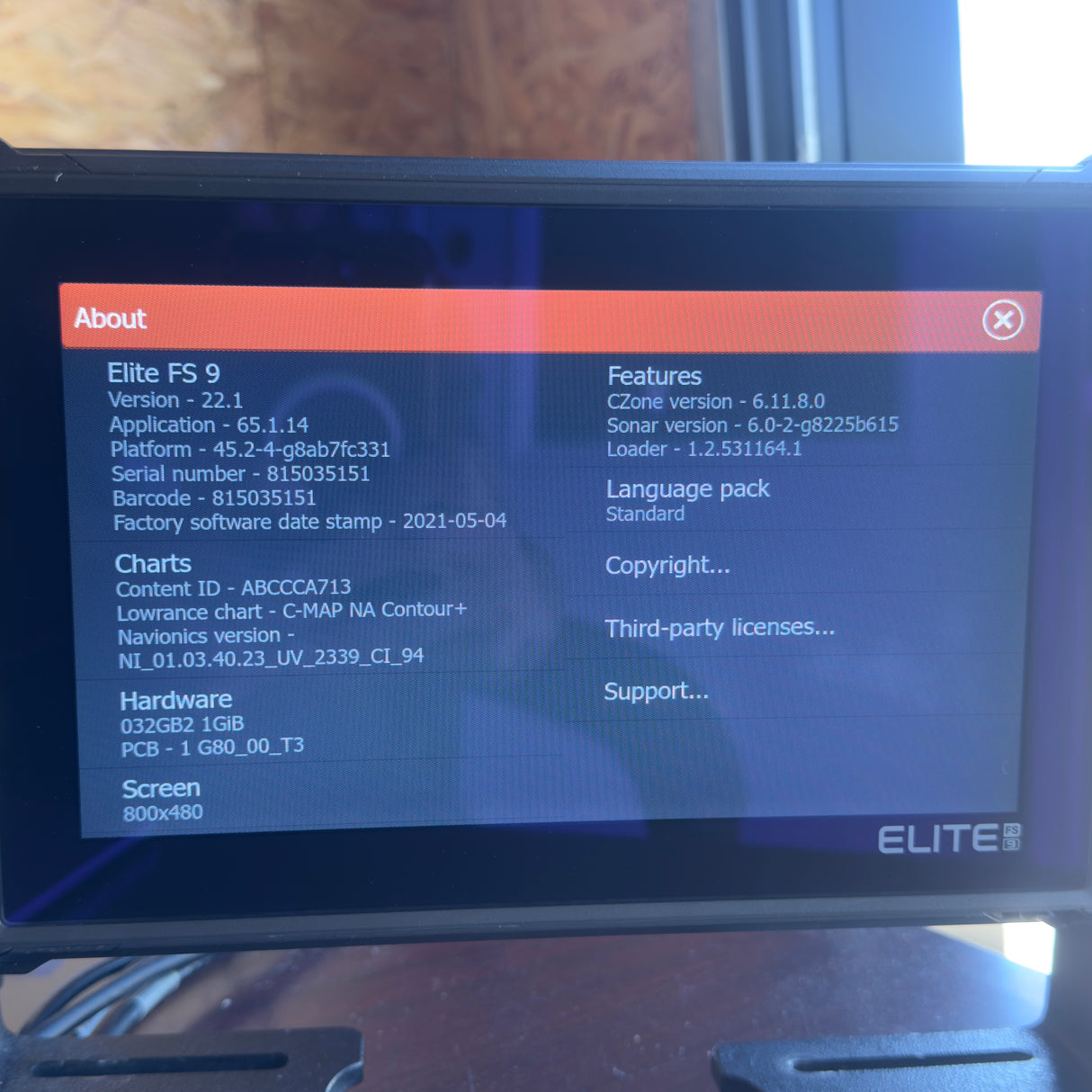 LOWRANCE ELITE FS9