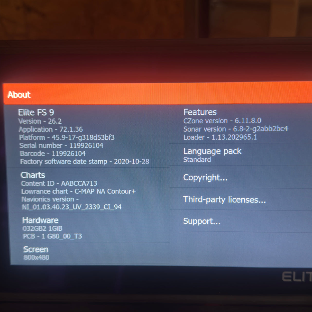LOWRANCE ELITE FS9