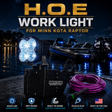 H.O.E work light for Minn Kota Raptor with boat and lake background