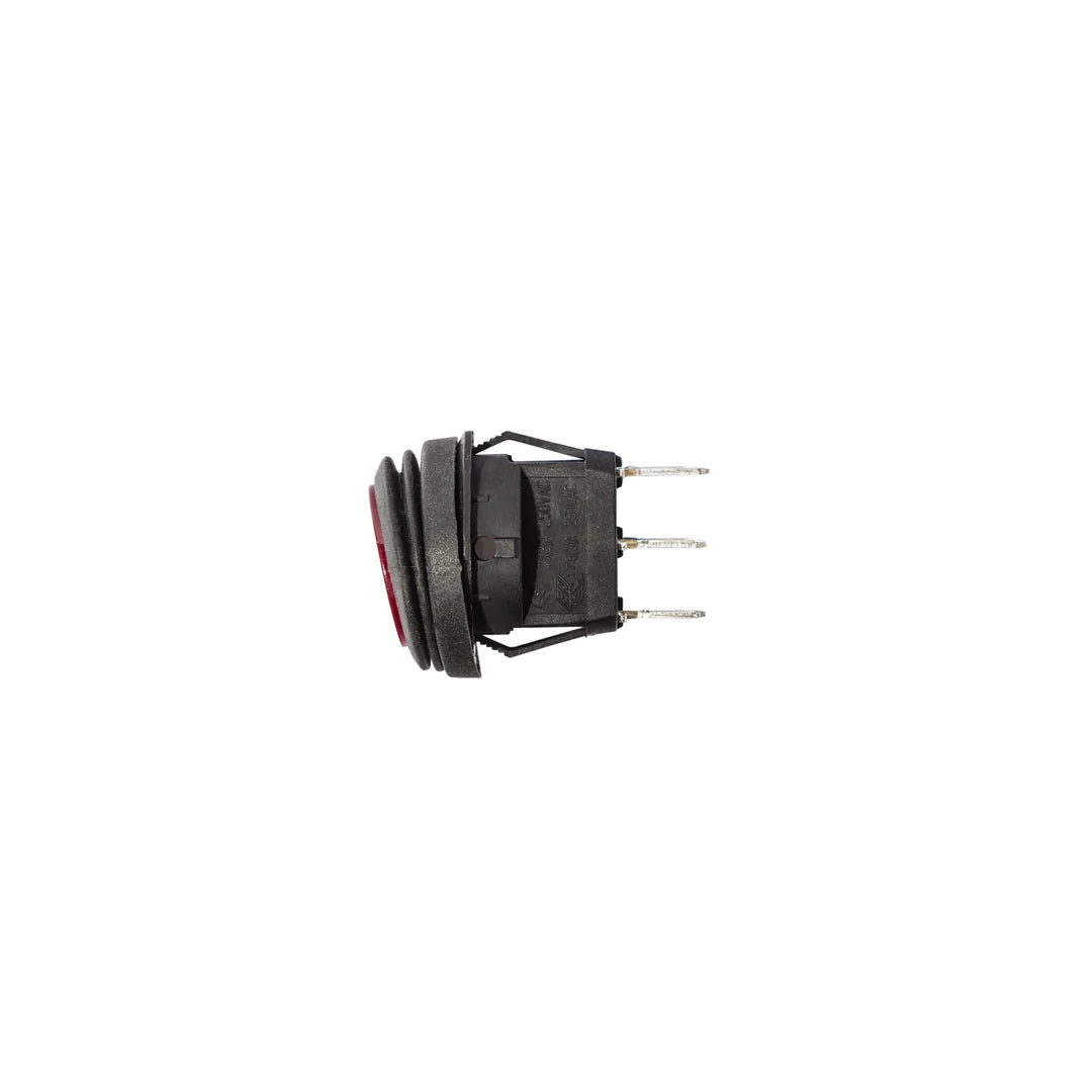 KC Illuminated LED Rocker Light Switch - 2 Pos - Round - Red