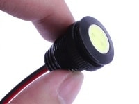 Flush Mount LED Bolt 3W, 11mm, Black Aluminum, No Lens