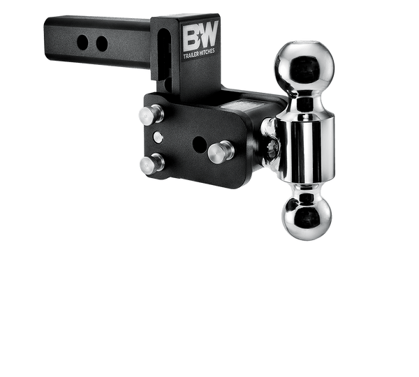 B&W Trailer Hitches Tow & Stow Adjustable Trailer Hitch Ball Mount - Fits 2.5" Receiver, Tri-Ball (1-7/8" x 2" x 2-5/16"), 5" Drop, 14,500 GTW - TS20048B